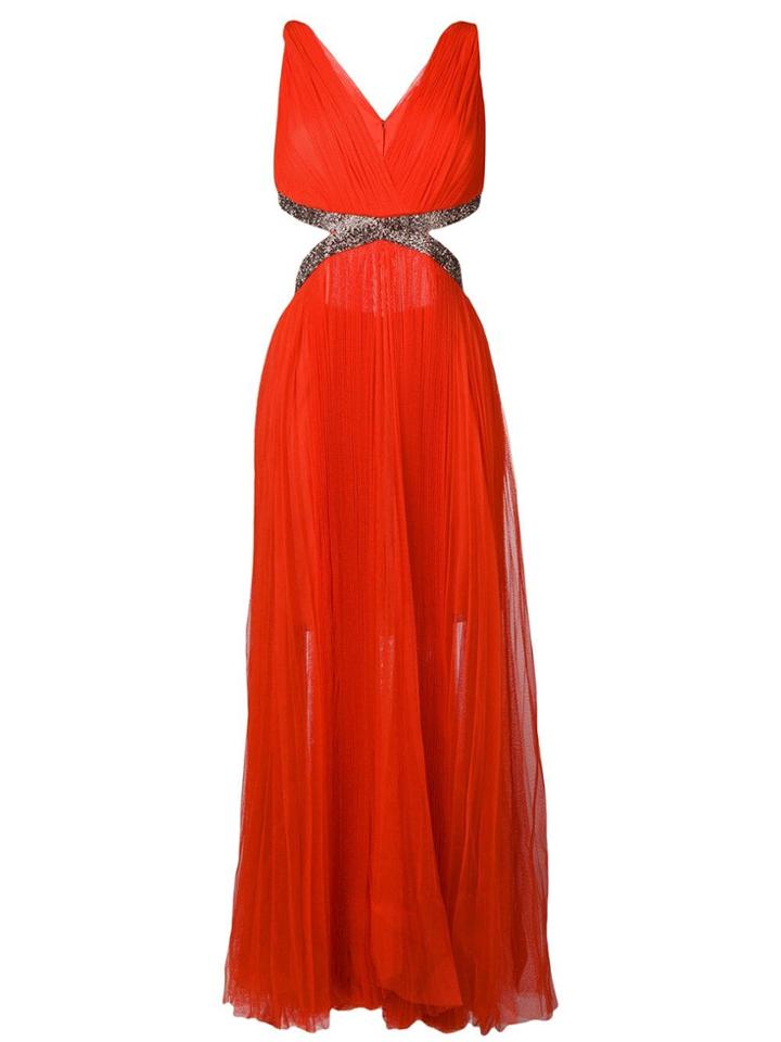 Maria Lucia Hohan Juliet Pleated Maxi Dress - Red