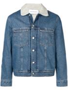 Ck Jeans Shearling Lined Denim Jacket - Blue