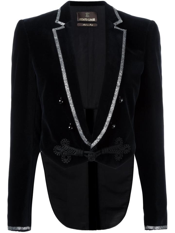 Roberto Cavalli Cropped Metallic Trim Jacket