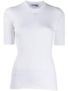 Courrèges Ribbed Knitted Top - White