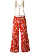 Y's - Floral Wide-leg Trousers - Women - Cotton/cupro - 1, Red, Cotton/cupro