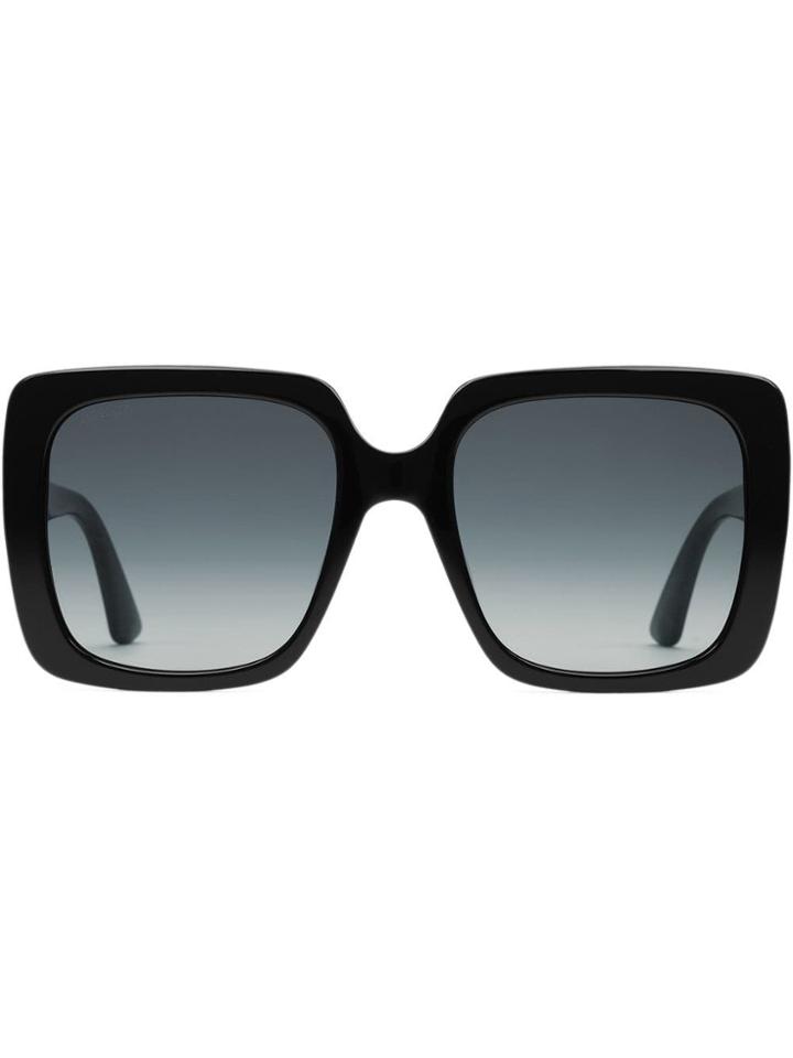 Gucci Occhiali Da Sole Rettangolari In Acetato - Black
