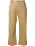 Nine In The Morning Cropped Turn Up Trousers - Brown