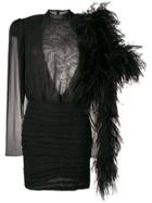 Magda Butrym Dubai Feather Applique Dress - Black