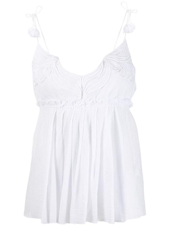 Dondup Embroidered Flared Top - White