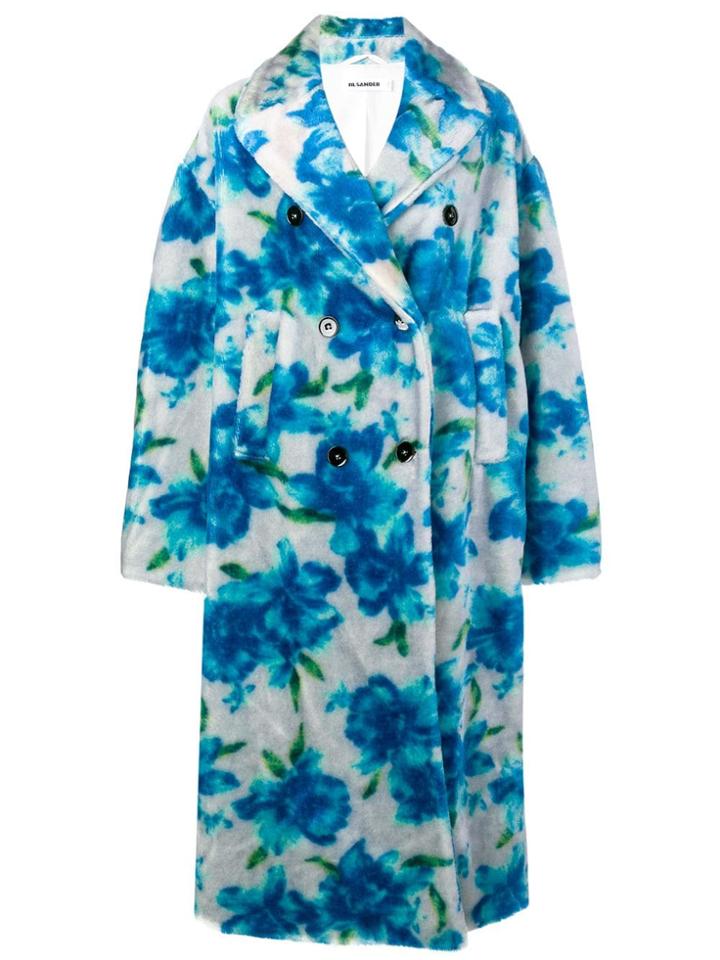 Jil Sander Fidenza Floral Coat - Blue