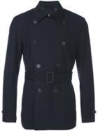 Corneliani Watertight Double-breasted Short Coat - Blue