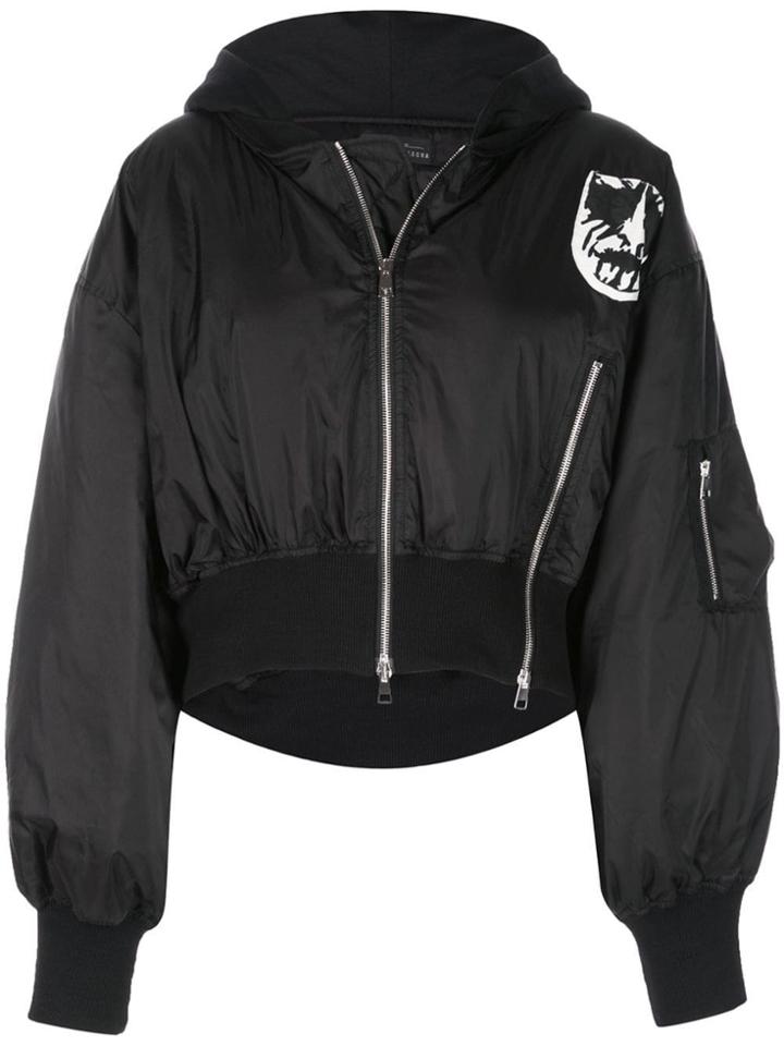 Barbara Bologna Cropped Bomber Jacket - Black