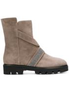 Fabiana Filippi Bead Embellished Mid-calf Boots - Nude & Neutrals