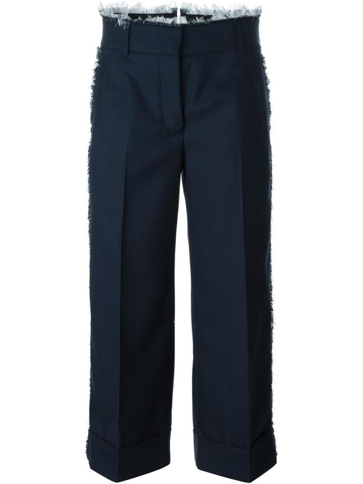 Thom Browne Frayed Edge Cropped Trousers