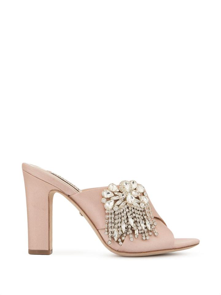 Badgley Mischka Farrah Embellished Mules - Pink