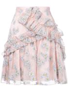 Macgraw - Floret Skirt - Women - Silk - 8, Pink/purple, Silk
