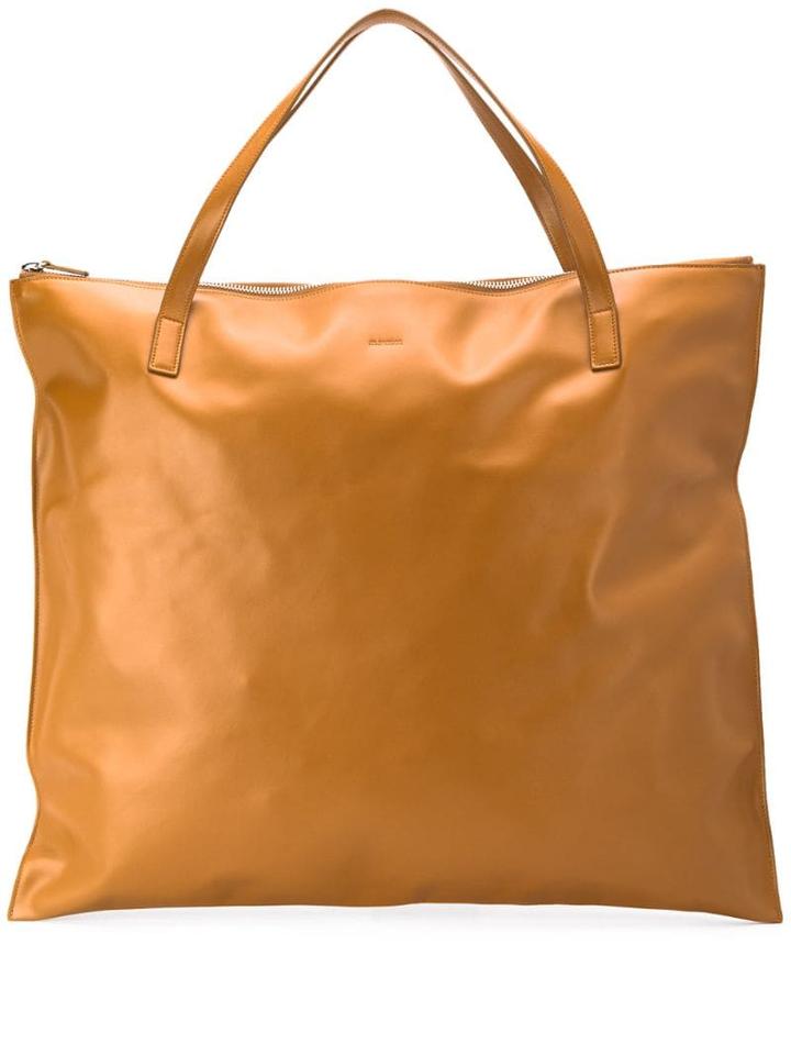 Jil Sander Logo Tote Bag - Brown