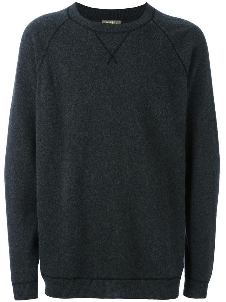 N.peal Felted Oversized Pullover, Men's, Size: Large, Grey, Cashmere