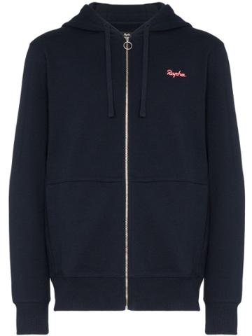 Rapha Logo Embroidered Hoodie - Blue