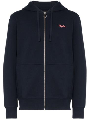 Rapha Logo Embroidered Hoodie - Blue