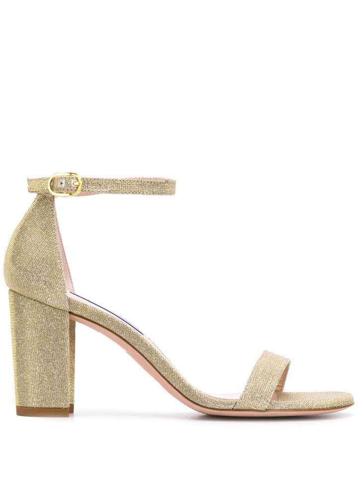 Stuart Weitzman Nearlynude Block-heel Sandals - Gold