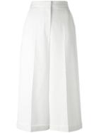 Alexander Mcqueen Cropped Trousers, Women's, Size: 40, White, Virgin Wool/cupro