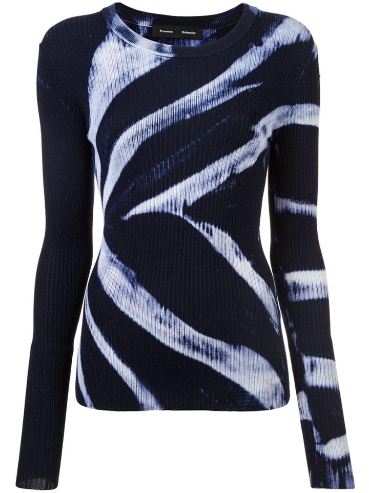 Proenza Schouler Tie Dye Rib Knit Top - Blue