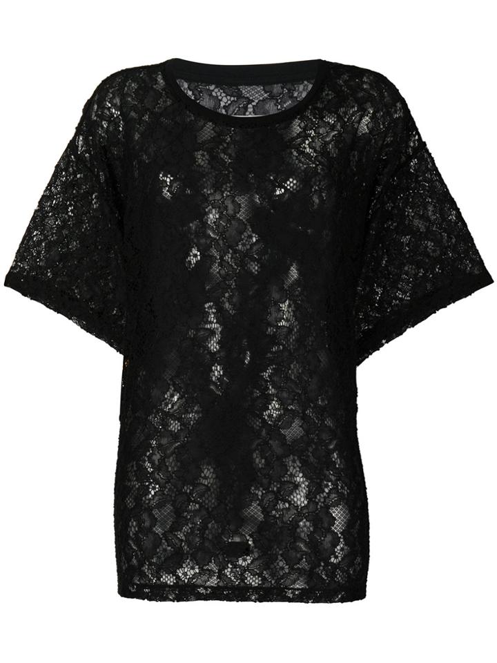 Mm6 Maison Margiela Oversized Lace T-shirt - Black