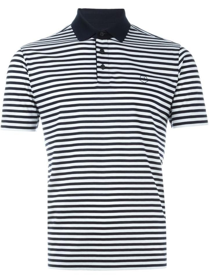 Z Zegna Striped Polo Shirt, Men's, Size: L, Blue, Cotton