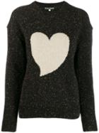 Alexa Chung Heart Intarsia Jumper - Brown