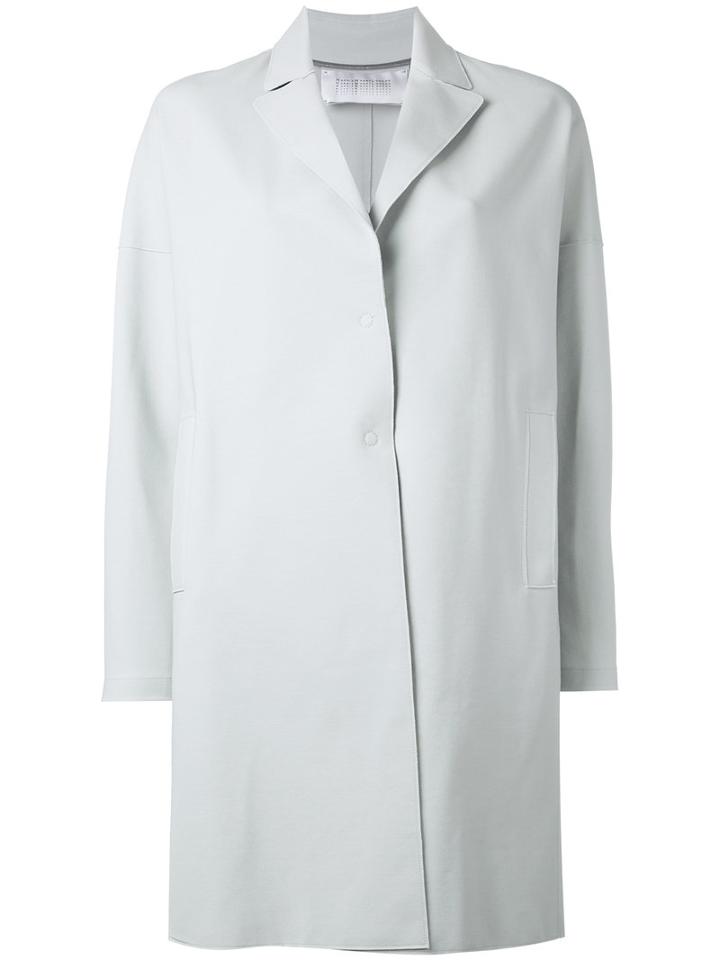 Harris Wharf London Single Breasted Coat, Women's, Size: 44, Grey, Cotton/polyamide/spandex/elastane