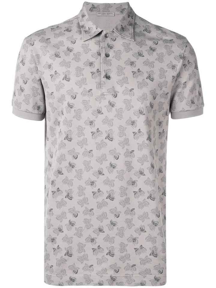 Bottega Veneta Moss Butterfly Print Polo Shirt - Neutrals