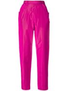 Yves Saint Laurent Vintage High-rise Cropped Tapered Trousers - Pink &