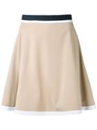 Loveless Flared A-line Skirt, Women's, Size: 34, Brown, Polyester/polyurethane/rayon