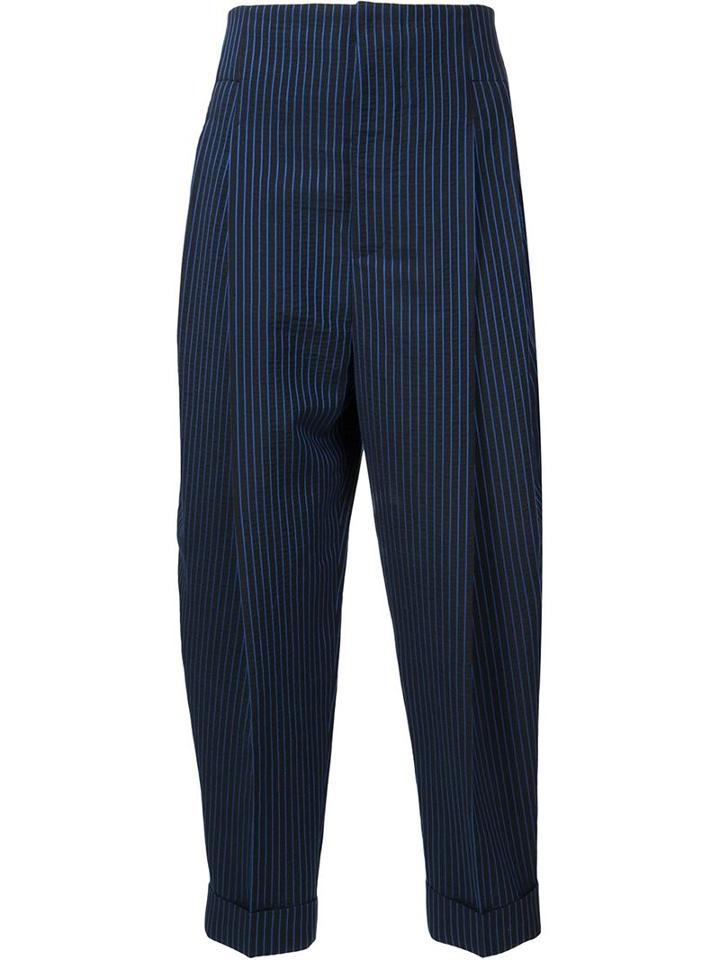 Haider Ackermann Pinstriped Cropped Trousers