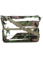Valentino Camouflage Patch Shoulder Bag, Women's, Green, Calf Leather/canvas