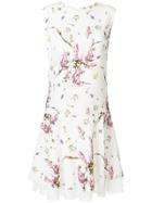 Ermanno Scervino Floral Print Lace Hem Dress - White