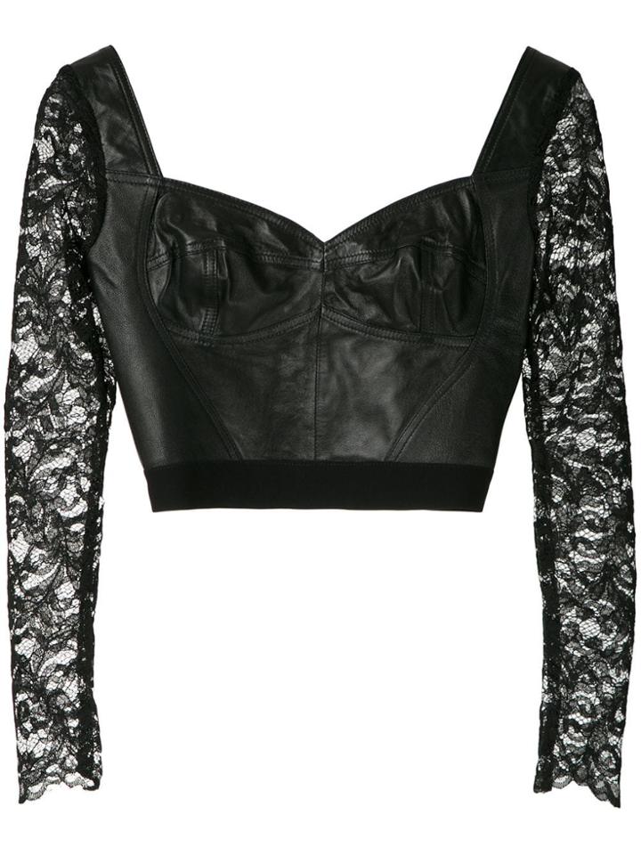 Andrea Bogosian Knit Cropped Top - Black