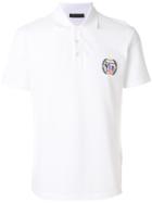 Versace Logo Embroidered Polo Shirt - White