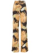 De La Vali Uma Palm-print High-waist Tailored Trousers - 012 Black
