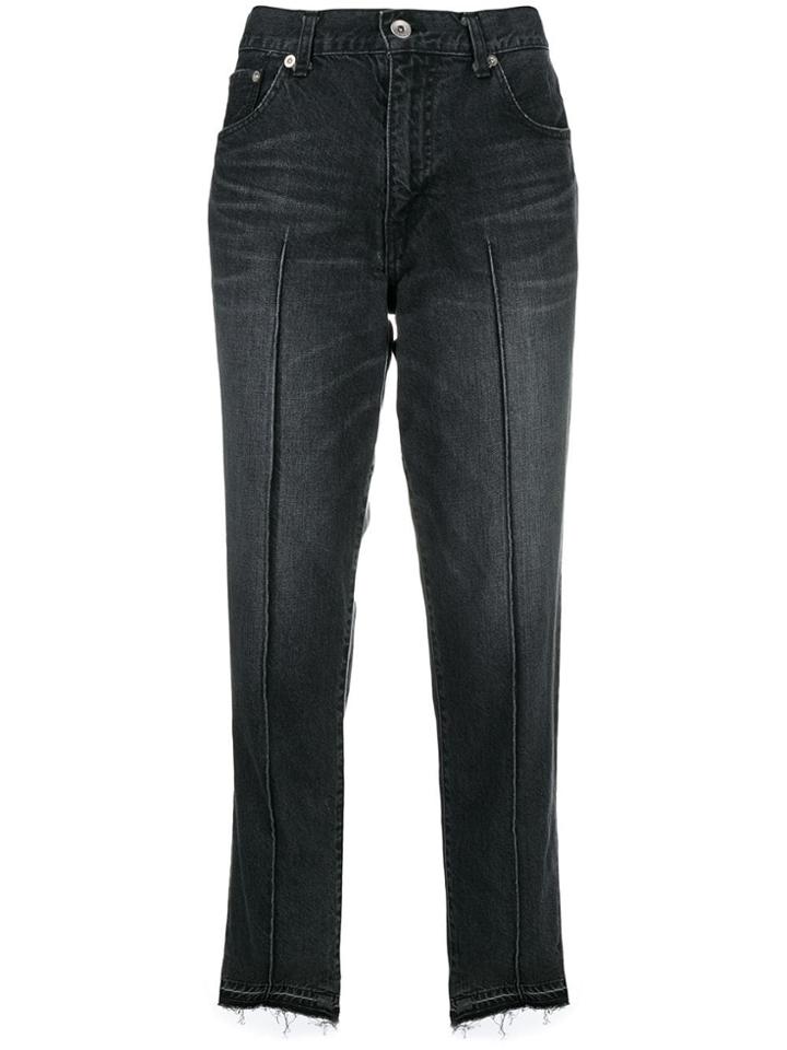 Sacai Cropped Jeans - Black