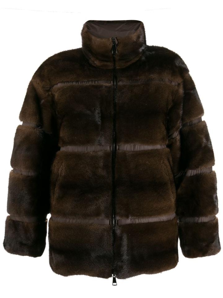 P.a.r.o.s.h. Mink Fur Puffer Jacket - Brown