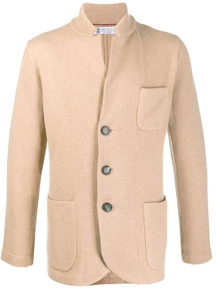 Brunello Cucinelli Knit Buttoned Blazer - Neutrals