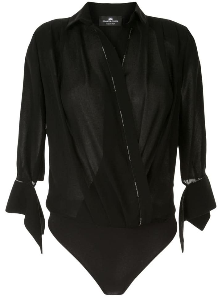 Elisabetta Franchi Wrap Blouse Body - Black