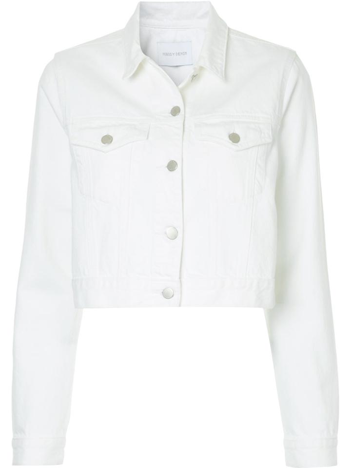 Nobody Denim Cropped Denim Jacket - White