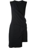 Versace Asymmetric Wrap Dress, Women's, Size: 42, Black, Silk/acetate