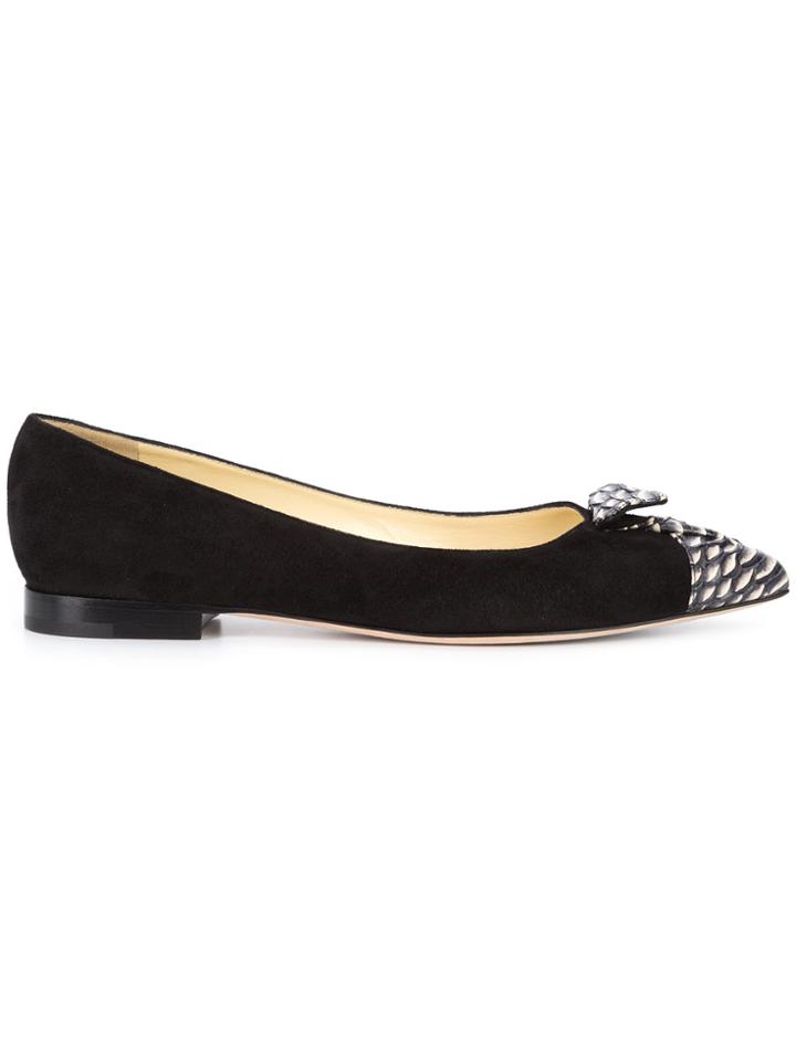Sarah Flint Contrast Panel Ballerinas - Black