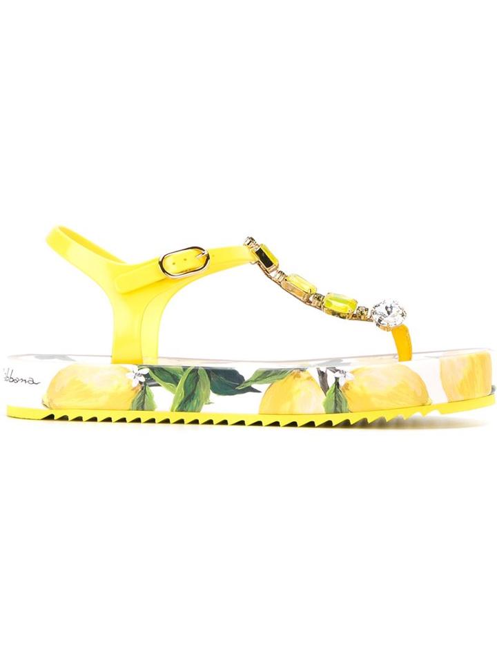 Dolce & Gabbana Embellished Lemon Sandals