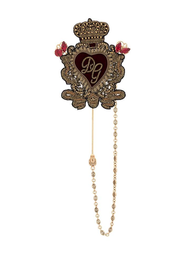 Dolce & Gabbana Sacred Heart Brooch - Gold