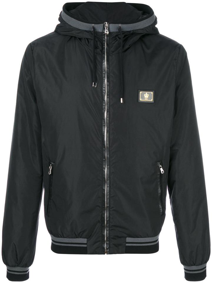 Dolce & Gabbana - Crown Logo Plaque Jacket - Men - Leather/polyamide - 48, Black, Leather/polyamide