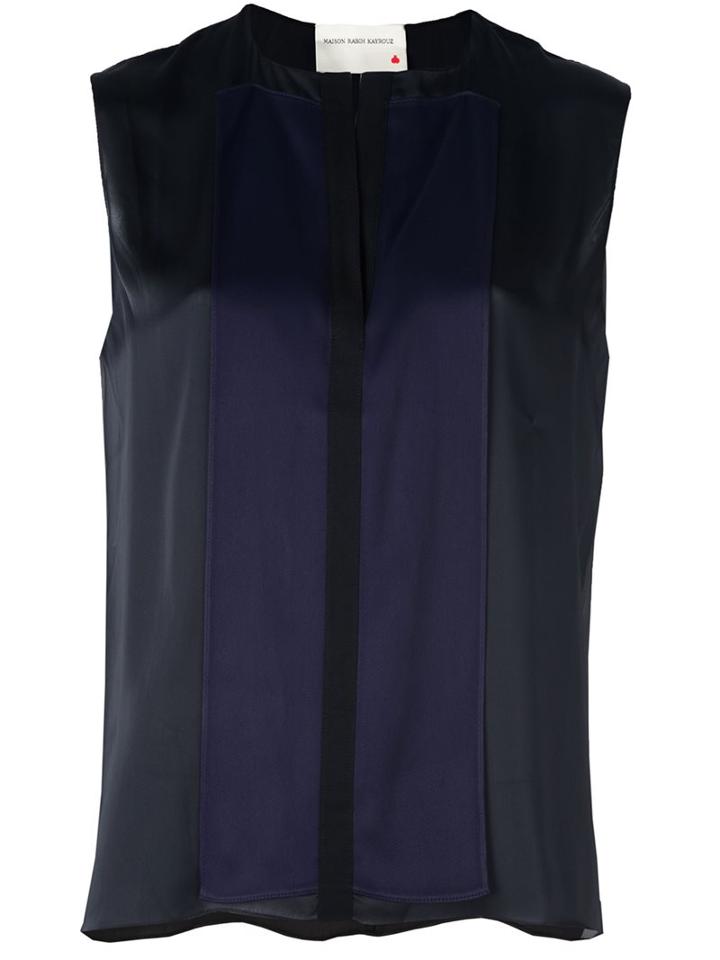 Maison Rabih Kayrouz Panelled Top, Women's, Size: 40, Black, Polyester/viscose/acetate