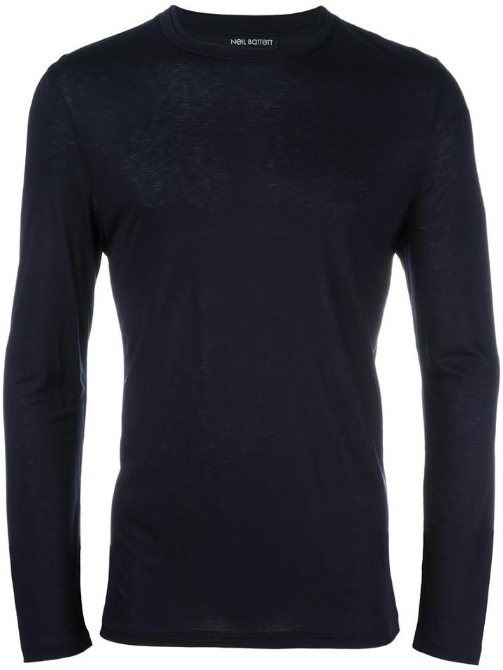 Neil Barrett Double Round Neckline Top, Men's, Size: Xl, Blue, Viscose