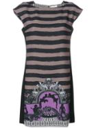 Versace Collection - Ortensia Print Mini Dress - Women - Polyester/viscose - 46, Purple, Polyester/viscose