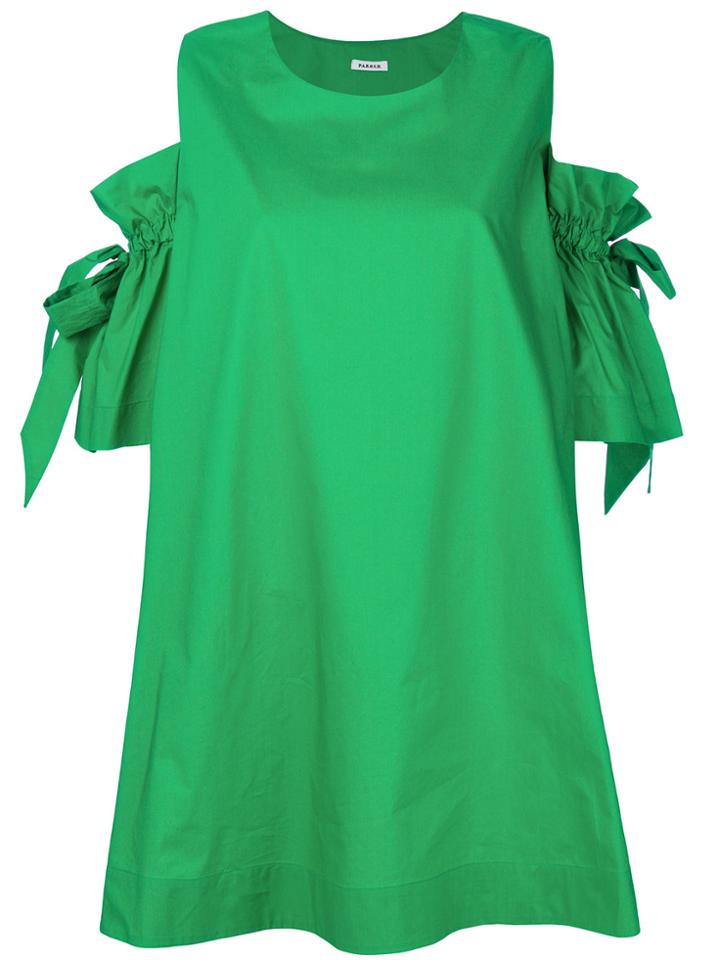 P.a.r.o.s.h. Dropped Tie Sleeves Dress - Green
